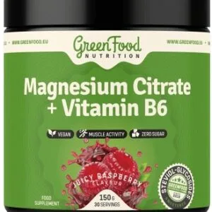 Greenfood magnesium citrate + vitamin b6 150 g - citron