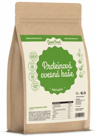 Greenfood proteinová ovesná kaše bezlepková 500 g - natural