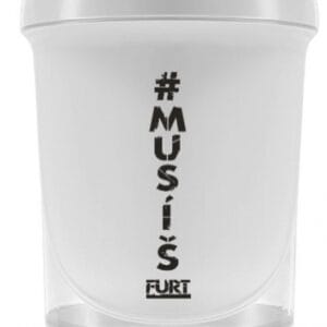 Fitness007 šejkr #musíšfurt 300 ml + 150 ml - bílá