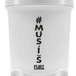 Fitness007 šejkr #musíšfurt 300 ml + 150 ml - bílá