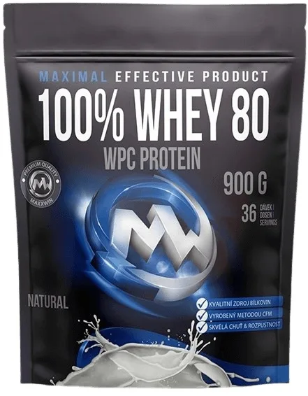 Maxxwin 100% whey 80 900 g - vanilka