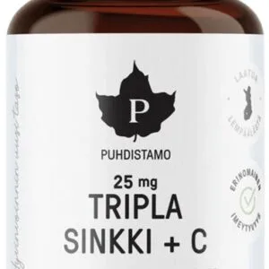 Puhdistamo triple zinc 25mg + vitamin c - 60 kapslí