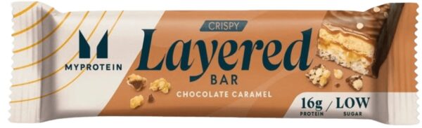 Myprotein layered crispy protein bar 58 g - čokoláda/ karamel