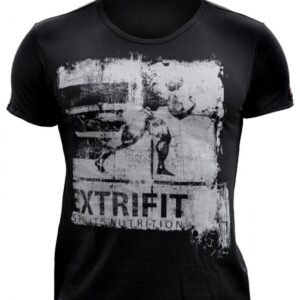 Extrifit tričko černé logo šedé
