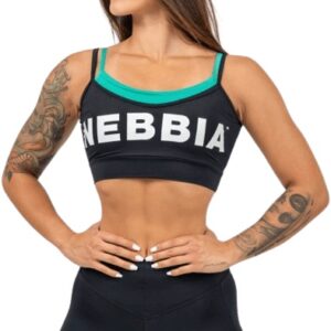 Nebbia dvouvrstvá sportovní podprsenka flex 241 černá - xs