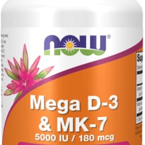Now foods mega vitamin d3 + k2 (mk-7) 60 kapslí