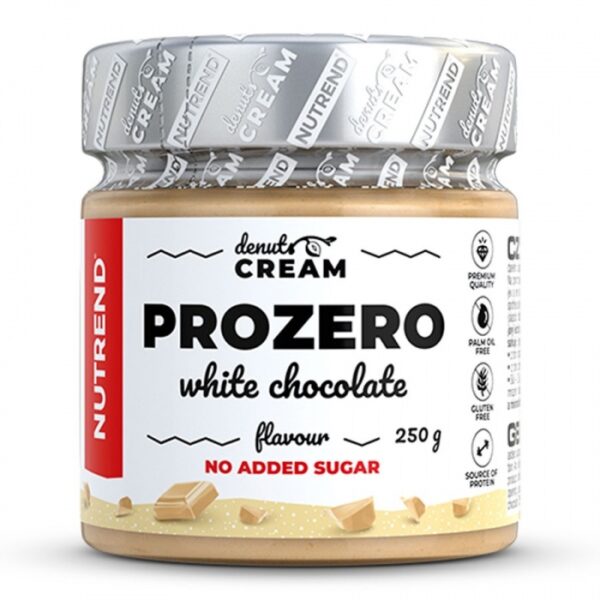 Nutrend denuts cream 250 g prozero s bílou čokoládou