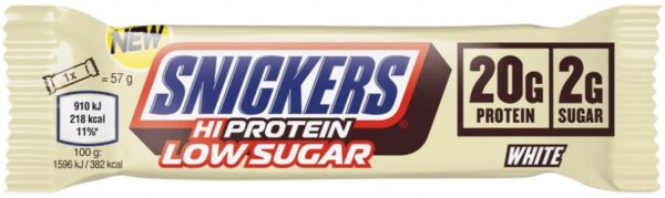 Snickers hiprotein low sugar bar 57 g - bílá čokoláda