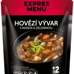 Expres menu hovězí vývar s masem a zeleninou dvouporcová 600 g