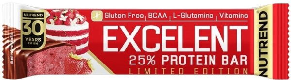 Nutrend excelent protein bar 85 g - jahodový dort (limitovaná edice)