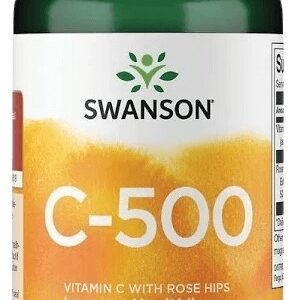 Swanson vitamin c 500 mg with rose hips 100 kapslí