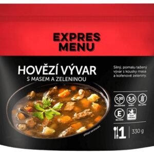 Expres menu jednoporcová polévka 330 g - hovězí vývar s masem a