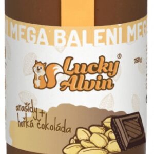 Lucky alvin arašídový krém s čokoládou mega balení 750 g - hořká