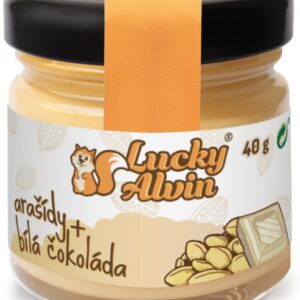 Lucky alvin mini edice 40 g - arašídy/ bílá čokoláda