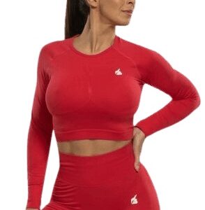 Booty basic active candy red crop-top - m