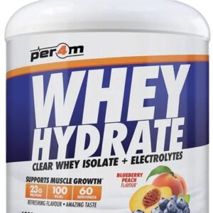 Per4m clear whey isolate + electrolytes 1800 g - borůvka/ broskev