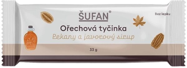 Šufan ořechová tyčinka 33 g - pekany/ javorový sirup