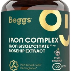 Beggs iron bisglycinate 20 mg rosehip extract 100 kapslí