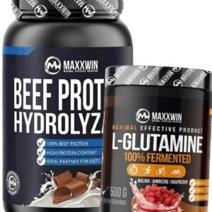 Maxxwin beef protein hydrolyzate 1500 g + maxxwin l-glutamine 100%
