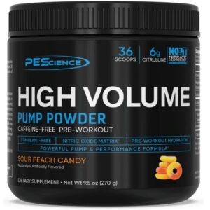 Pescience high volume stim-free pre-workout - sour peach candy