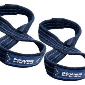 Power system silový popruh lifting straps figure 8 - černá+modrá l/xl