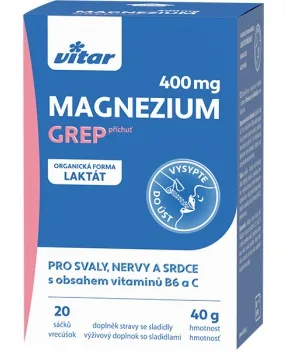 Vitar magnézium 400 mg 20 sáčků - grep