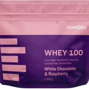 Voxberg whey protein 100 990 g - bílá čokoláda/malina