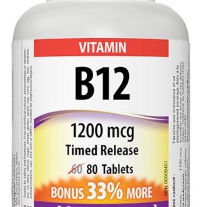 Webber naturals vitamin b12 1200 mcg 80 tablet