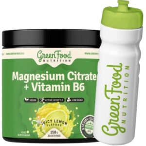 Greenfood magnesium citrate + vitamin b6 150 g + láhev zdarma