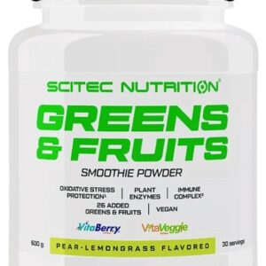 Scitec greens & fruits 600 g - hruška a citronová tráva