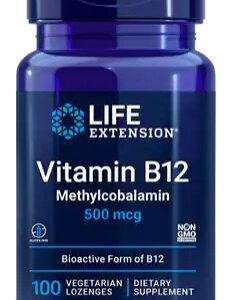 Life extension vitamin b12 methylcobalamin 500 mcg 100 pastilek