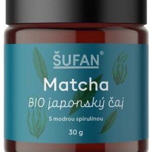 Šufan bio japonský čaj matcha 30 g - s modrou spirulínou