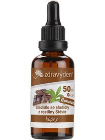 Zdravý den stevia kapky 50ml - čokoláda