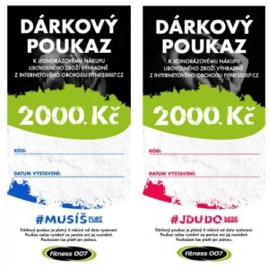 Elektronický dárkový poukaz fitness007 2000 kč