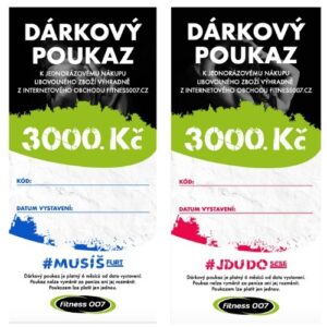 Elektronický dárkový poukaz fitness007 3000 kč