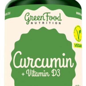 Greenfood curcumin + vitamín d3 90 kapslí