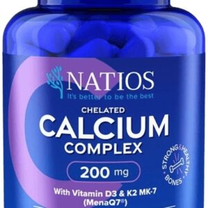 Natios chelated calcium complex vápník s vitamíny d3 a k2 mk-7 200 mg
