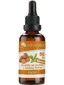 Zdravý den stevia kapky 50ml - karamel
