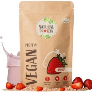 Natural protein veganský protein 350 g - jahoda