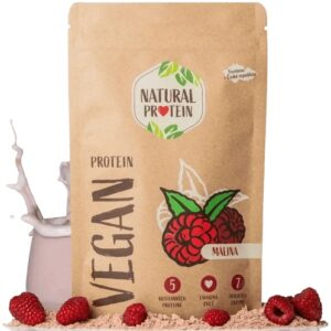 Natural protein veganský protein 350 g - malina