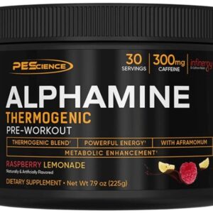 Pescience alphamine thermogenic pre workout 225 g - raspberry lemonade