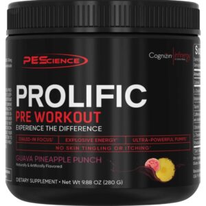 Pescience prolific pre workout 280g - guava pineapple punch