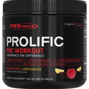 Pescience prolific pre workout 280g - raspberry lemonade