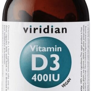 Viridian vitamin d3 400iu 90 kapslí