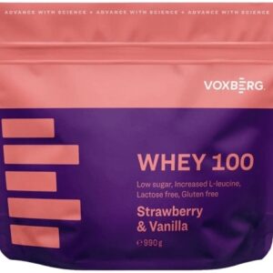 Voxberg whey protein 100 990 g - jahoda/vanilka