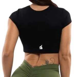 Booty basic black crop-top - s