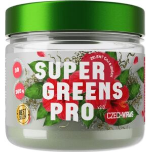 Czech virus super greens pro v2.0 360 g - zelený čaj a ibišek + czech