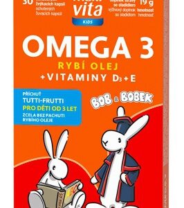 Maxi vita kids omega 3 + vitaminy d a e 30 žvýkacích kapslí