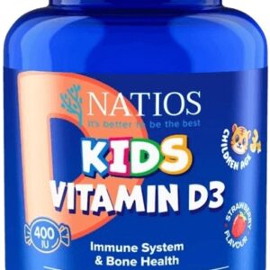 Natios kids vitamin d3 400 iu 120 jahodových cucacích tabletek