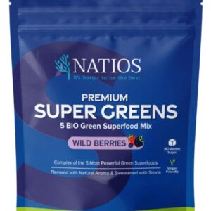 Natios premium super greens 228 g - lesní ovoce